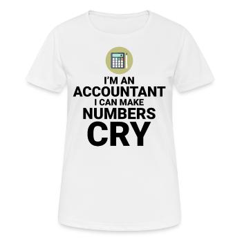 Comptable Comptabilité Tenue de livres Finance Drôle - T-shirt respirant Femme - blanc - Devant - AI Model Female 172 dark (172cm)