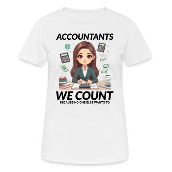 Comptable Comptabilité Tenue de livres Finance Drôle - T-shirt respirant Femme - blanc - Devant - AI Model Female 172 dark (172cm)