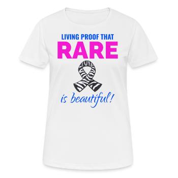 Sensibilisation aux maladies rares Rare is Beautiful - T-shirt respirant Femme - blanc - Devant - AI Model Female 172 dark (172cm)