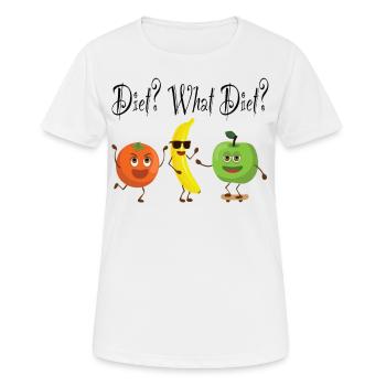 Diet What Diet Diet Fruit Funny Saying Lose Weight - Women's Breathable T-Shirt - white - Front - AI Model Female 172 dark (172cm)