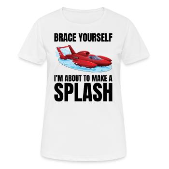 Splash Alert: Wasserflugzeug-Rennen Fun Wassersport - Frauen T-Shirt atmungsaktiv - Weiß - Vorne - AI Model Female 172 dark (172cm)