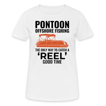 Pontonboot Motorboot Hochseefischen Lustig - Frauen T-Shirt atmungsaktiv - Weiß - Vorne - AI Model Female 172 dark (172cm)