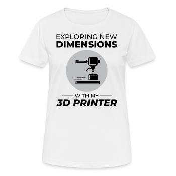 Imprimante 3D Impression 3D - T-shirt respirant Femme - blanc - Devant - AI Model Female 172 dark (172cm)