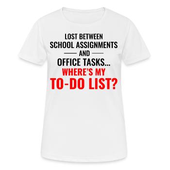 Travail Mèmes Bureau-Humour Lieu De Travail Drôle - T-shirt respirant Femme - blanc - Devant - AI Model Female 172 dark (172cm)