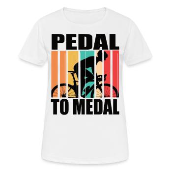 Pédalez Pour Médaille Vélo De Route Vélo De Route Vélos De Route Vélo De Route - T-shirt respirant Femme - blanc - Devant - AI Model Female 172 dark (172cm)