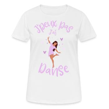 Danseuse danse humour - T-shirt respirant Femme - blanc - Devant - AI Model Female 172 dark (172cm)
