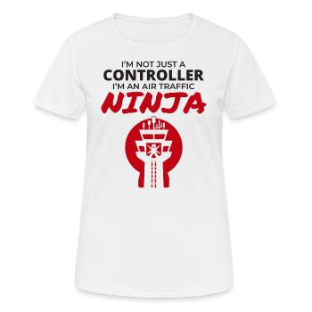Contrôleur aérien Ninja ATC Aviation Humour - T-shirt respirant Femme - blanc - Devant - AI Model Female 172 dark (172cm)