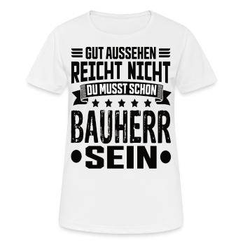 Constructeur Constructeur Constructeur de maison Maison Cérémonie d’achèvement - T-shirt respirant Femme - blanc - Devant - AI Model Female 172 dark (172cm)