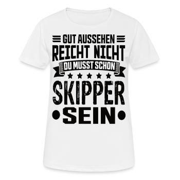 Skipper - Frauen T-Shirt atmungsaktiv - Weiß - Vorne - AI Model Female 172 dark (172cm)