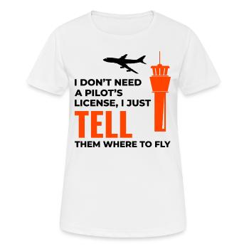Contrôleur de la circulation aérienne ATC Aviation Humour Avion - T-shirt respirant Femme - blanc - Devant - AI Model Female 172 dark (172cm)