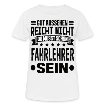 Instructeur d’auto-école - T-shirt respirant Femme - blanc - Devant - AI Model Female 172 dark (172cm)