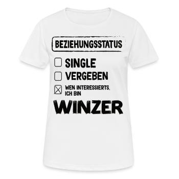 Winzer Beziehungsstatus Winzer Wein Beruf - Frauen T-Shirt atmungsaktiv - Weiß - Vorne - AI Model Female 172 dark (172cm)