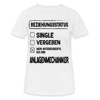 Anlagenmechaniker Beziehungsstatus Klempner - Frauen T-Shirt atmungsaktiv - Weiß - Vorne - AI Model Female 172 dark (172cm)