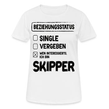 Skipper Beziehungsstatus Skipper Segeln Segler - Frauen T-Shirt atmungsaktiv - Weiß - Vorne - AI Model Female 172 dark (172cm)