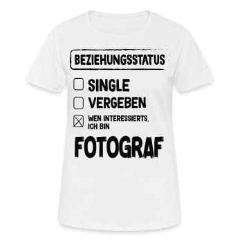 Statut relationnel du photographe - T-shirt respirant Femme - blanc - Devant - AI Model Female 172 dark (172cm)