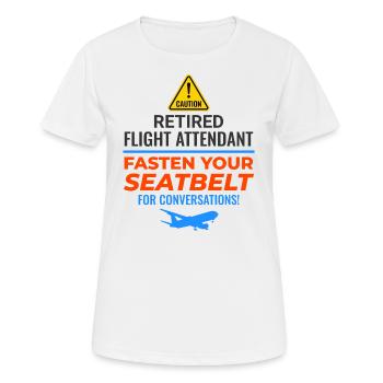 Hôtesse de l’air à la retraite - T-shirt respirant Femme - blanc - Devant - AI Model Female 172 dark (172cm)