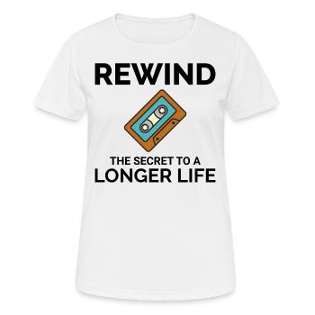 Cassette Tape Rewinding 80s Nostalgia Retro 1980s - Women's Breathable T-Shirt - white - Front - AI Model Female 172 dark (172cm)