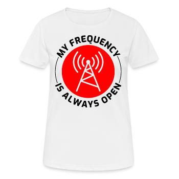 Opérateur radio amateur Fréquence des ondes radio - T-shirt respirant Femme - blanc - Devant - AI Model Female 172 dark (172cm)