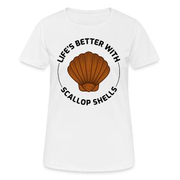 Pétoncles Coquillages Collector Beachcomber Crustacés - T-shirt respirant Femme - blanc - Devant - AI Model Female 172 dark (172cm)