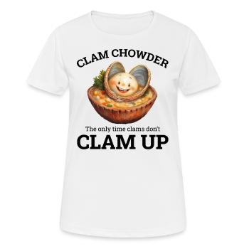 Chaudrée de palourdes, crustacés, soupe de fruits de mer hilarante - T-shirt respirant Femme - blanc - Devant - AI Model Female 172 dark (172cm)