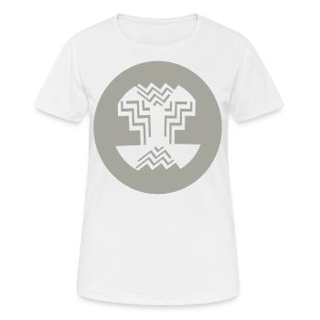 Zirkuläre-Innenausführung - Frauen T-Shirt atmungsaktiv - Weiß - Vorne - AI Model Female 172 dark (172cm)