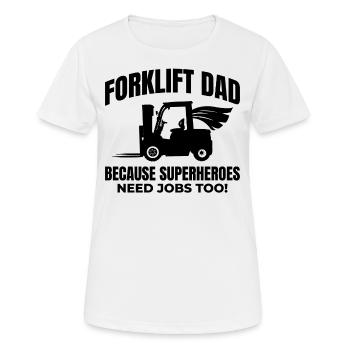 Forklift Dad Heavy Equipment Driver Funny - Women's Breathable T-Shirt - white - Front - AI Model Female 172 dark (172cm)