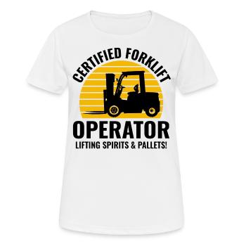 Gabelstaplerfahrer Schwermaschinenfahrer Lustig - Frauen T-Shirt atmungsaktiv - Weiß - Vorne - AI Model Female 172 dark (172cm)