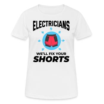 Elektriker Humor Elektrotechniker Ingenieur - Frauen T-Shirt atmungsaktiv - Weiß - Vorne - AI Model Female 172 dark (172cm)