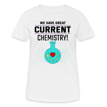 Elektriker Valentine: Großartige aktuelle Chemie - Frauen T-Shirt atmungsaktiv - Weiß - Vorne - AI Model Female 172 dark (172cm)