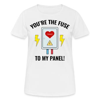 Electrician Valentine: You’re the Fuse to My Panel - Women's Breathable T-Shirt - white - Front - AI Model Female 172 dark (172cm)