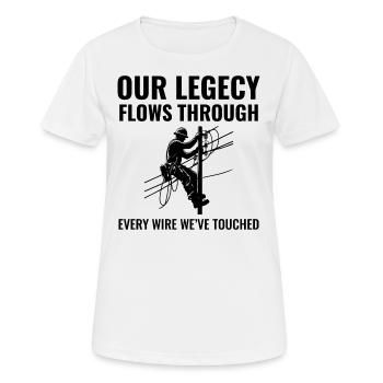 Lineman Legacy Wires Dédicace Fierté du réseau électrique - T-shirt respirant Femme - blanc - Devant - AI Model Female 172 dark (172cm)