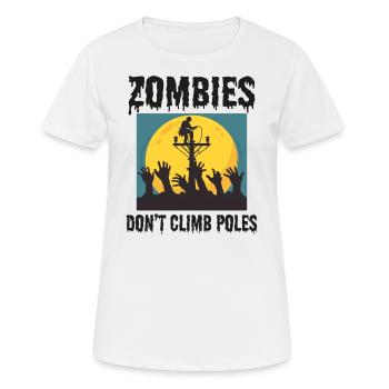 Lineman Halloween Zombie Klettermast - Frauen T-Shirt atmungsaktiv - Weiß - Vorne - AI Model Female 172 dark (172cm)