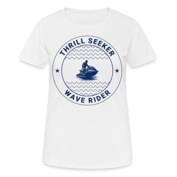 Thrill Seeker Wave Rider Jetski-Abzeichen - Frauen T-Shirt atmungsaktiv - Weiß - Vorne - AI Model Female 172 dark (172cm)