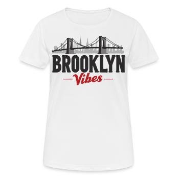 Pont Brooklyn Vibes, New York, New York - T-shirt respirant Femme - blanc - Devant - AI Model Female 172 dark (172cm)