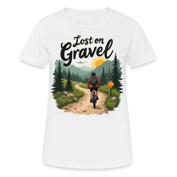Lost on Gravel Gravel Bike Gravel Bikes - Women's Breathable T-Shirt - white - Front - AI Model Female 172 dark (172cm)