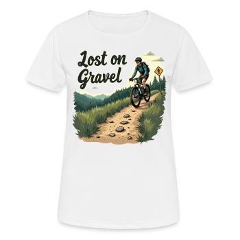 Lost on Gravel Gravel Bike Gravel Bikes - Women's Breathable T-Shirt - white - Front - AI Model Female 172 dark (172cm)