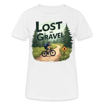 Lost on Gravel Gravel Bike Gravel Bikes - Women's Breathable T-Shirt - white - Front - AI Model Female 172 dark (172cm)