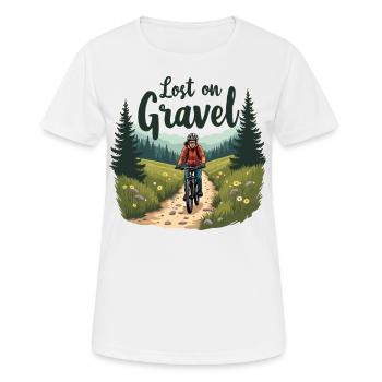 Lost on Gravel Gravel Bike Gravel Bikes - Women's Breathable T-Shirt - white - Front - AI Model Female 172 dark (172cm)