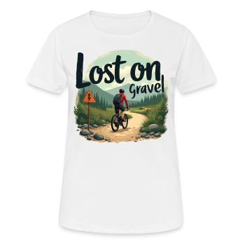 Lost on Gravel Gravel Bike Gravel Bikes - Women's Breathable T-Shirt - white - Front - AI Model Female 172 dark (172cm)