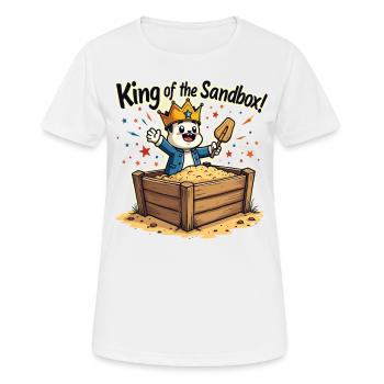 Roi du bac à sable - Motif drôle d’enfants - T-shirt respirant Femme - blanc - Devant - AI Model Female 172 dark (172cm)