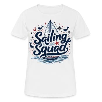 Sailing Squad – Maritimes Design für Segelfans - Frauen T-Shirt atmungsaktiv - Weiß - Vorne - AI Model Female 172 dark (172cm)