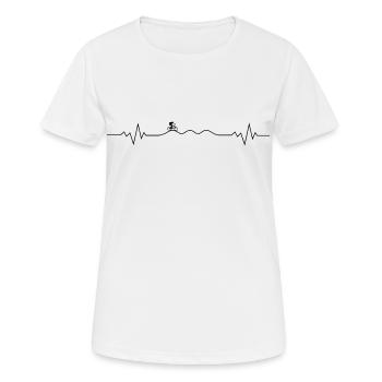 MTB mountain bike cycling pulse rate pump track - Women's Breathable T-Shirt - white - Front - AI Model Female 172 dark (172cm)