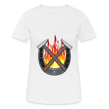 Fer à cheval Professions Forgeron Maréchal-ferrant Commerce Ardent - T-shirt respirant Femme - blanc - Devant - AI Model Female 172 dark (172cm)