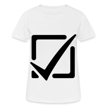 Cochez la case - T-shirt respirant Femme - blanc - Devant - AI Model Female 172 dark (172cm)