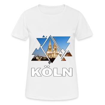 Cathédrale de Cologne Allemagne Ville Skyline Home Love - T-shirt respirant Femme - blanc - Devant - AI Model Female 172 dark (172cm)