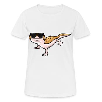 Gecko Liebhaber - Frauen T-Shirt atmungsaktiv - Weiß - Vorne - AI Model Female 172 dark (172cm)