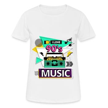 I Love 90s 90s Music Ghetto Blaster Party - Women's Breathable T-Shirt - white - Front - AI Model Female 172 dark (172cm)