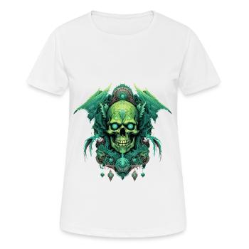 skull skull skeleton darkness gloomy - Women's Breathable T-Shirt - white - Front - AI Model Female 172 dark (172cm)