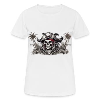 Pirate Jolly Roger Pirate drapeau Skull Pirates - T-shirt respirant Femme - blanc - Devant - AI Model Female 172 dark (172cm)