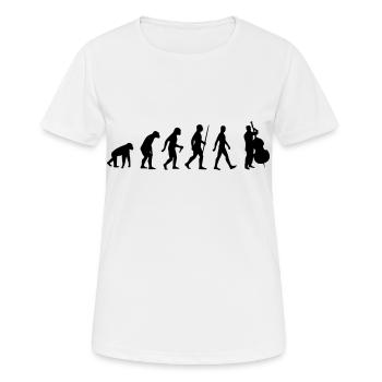 Kontrabass - Evolution Musik Streicher Instrument - Frauen T-Shirt atmungsaktiv - Weiß - Vorne - AI Model Female 172 dark (172cm)